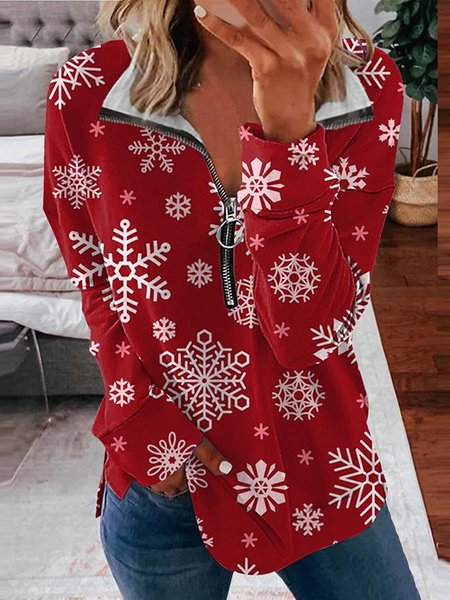 

Casual Jersey Christmas Sweatshirt, Red, Hoodies & Sweatshirts