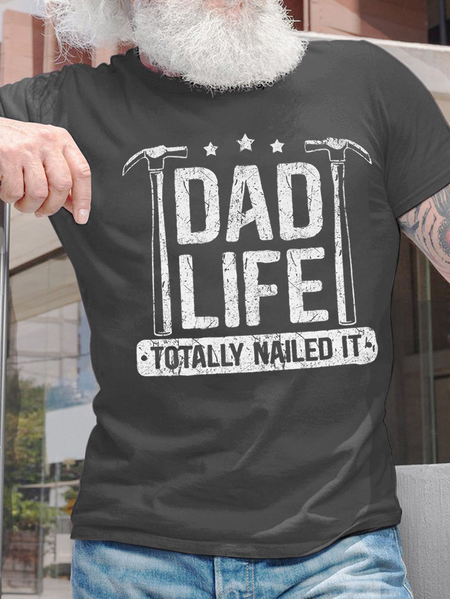 Dad Shirt Dad Life Totally Nailed It Mens T-Shirt, Deep gray, T-shirts