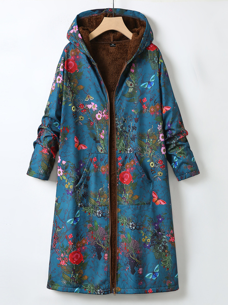 

Hoodie Casual Loose Teddy Jacket, Blue, Coats
