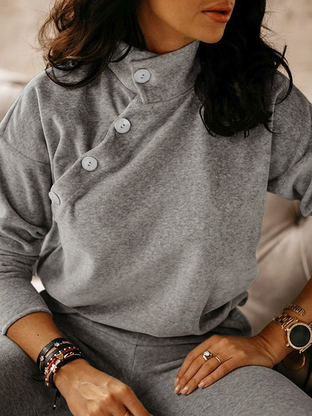 

Regular Fit Plain Casual Others Sweatshirt, Gray, Hoodies & Sweatshirts