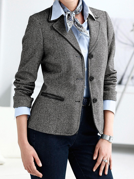 

Lapel Collar Urban Regular Fit Plain Blazer, Cameo brown, Blazers