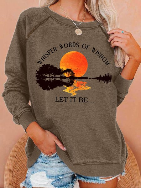 

Women's Whisper Words of Wisdom Let it Be Simple Text Letters Sweatshirt, Brown, Hoodies&Sweatshirts