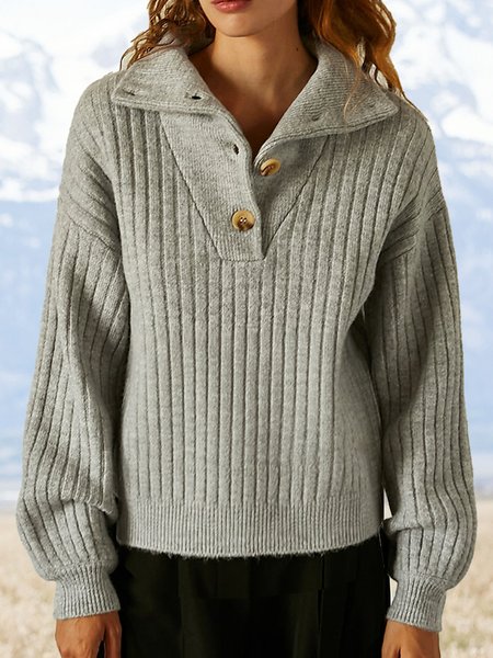 

Casual Shawl Collar Wool/Knitting Sweater, Gray, Sweaters