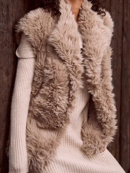 

Camel Faux Fur Vest, Vests & Gilets