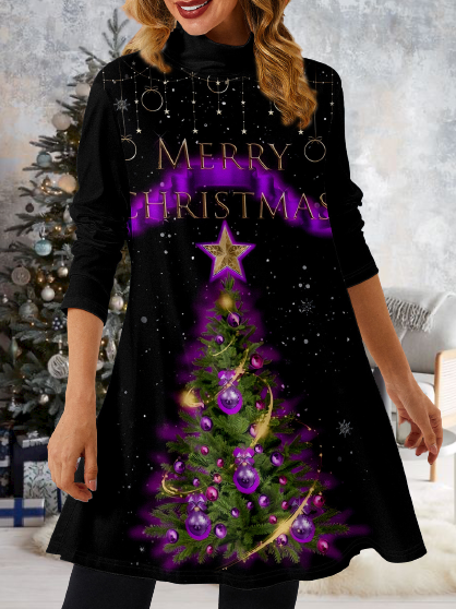 

Women Casual Christmas Tree Loose Others Dress, Black, Dresses
