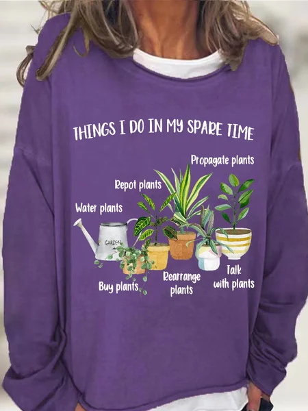 

Womens Funny Plant Lover Casual Sweatshirt, Purple, Hoodies&Sweatshirts