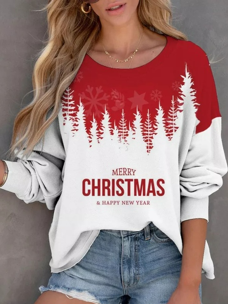 

Casual Christmas Crew Neck Sweatshirt, Red, Sweatshirts & Hoodies