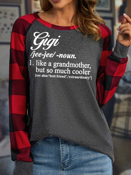 

Women’s Gigi Like A Grandmother But So Much Cooler Casual Crew Neck Top, Gray, Long sleeves