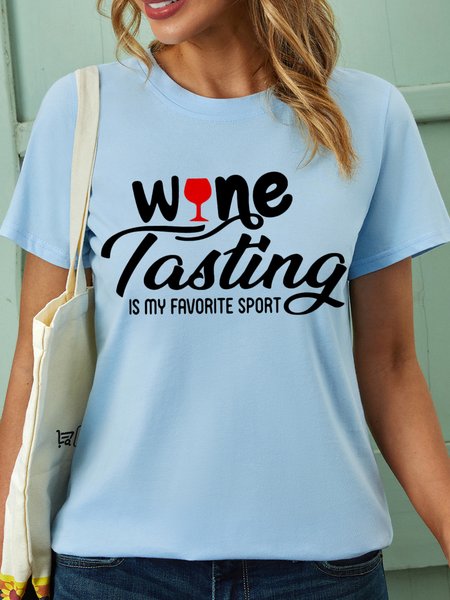

Wine Lovers Shirt Wine Tasting Is My Favorite Sport Womens T-Shirt, Light blue, T-shirts