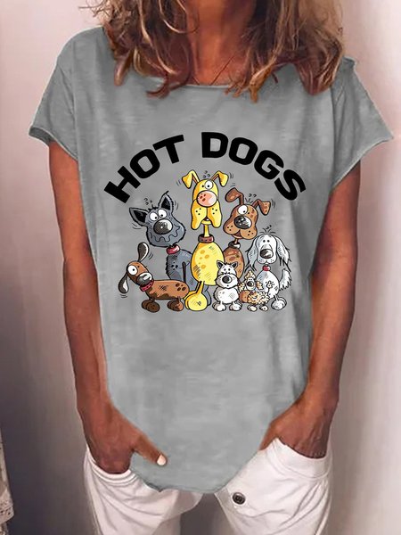 

Lilicloth X JI Hot Dogs Womens T-Shirt, Gray, T-shirts