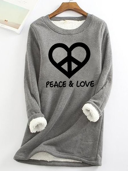 

Lilicloth X JI Peace And Love Womens Warmth Fleece Sweatshirt, Gray, Hoodies&Sweatshirts