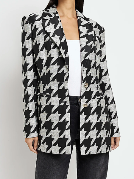 

Regular Fit Lapel Collar Simple Jacket, Black, Jackets