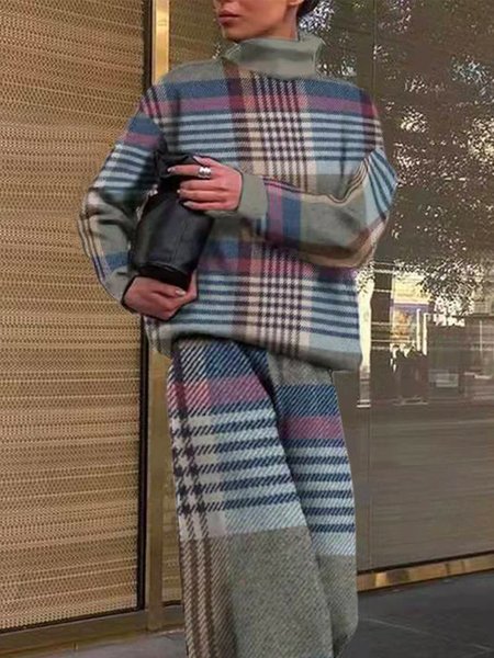 

Plaid Urban Loose Long Sleeve Sweatshirt, Multicolor, Hoodies and Sweatshirts