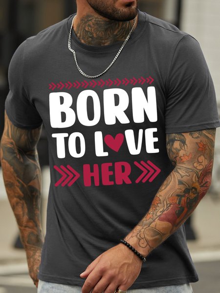 

Lilicloth X Jessanjony Born To Love Her Mens T-Shirt, Deep gray, T-shirts