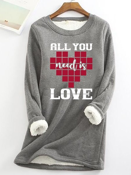 

Lilicloth X Jessanjony All You Need Is Love Womens Warmth Fleece Sweatshirt, Gray, Hoodies&Sweatshirts
