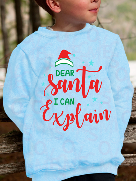 

Lilicloth X Kat8lyst Unisex Dear Santa I Can Explain UV Color Changing Children Sweatshirt, Light blue, Kid's Sweatshirts