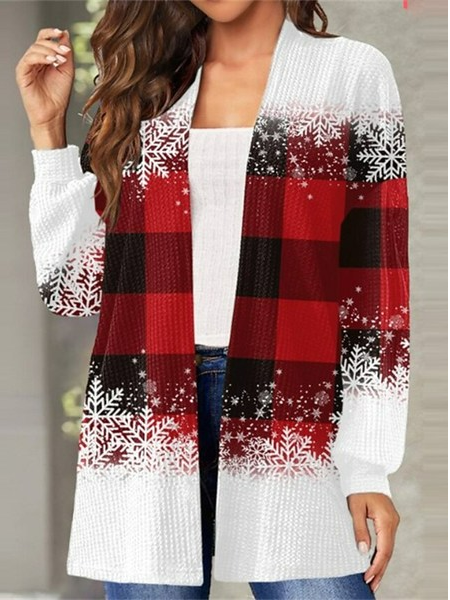 

Wrap Christmas Casual Coat, Red, Outerwear