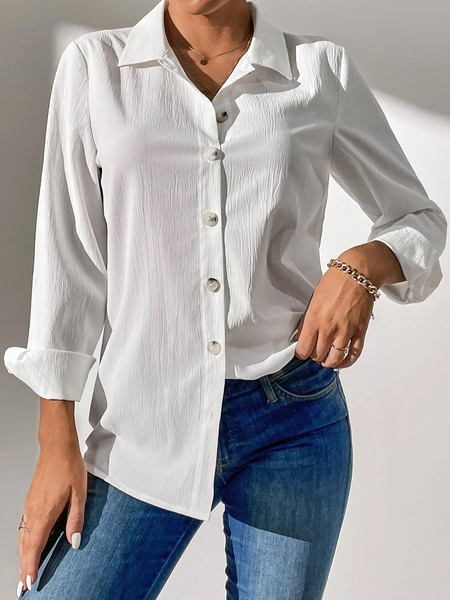 

Casual Tall Textured Button Front Shirt, White, Shirts & Blouses