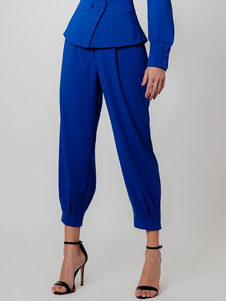 

Plain Regular Fit Urban Fashion Pants, Blue, Pants