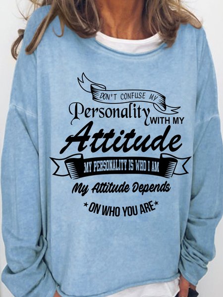 

Lilicloth X Y Dont Confuse My Personality With My Attitude Womens Sweatshirt, Light blue, Hoodies&Sweatshirts