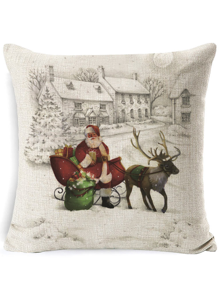 

18*18 Christmas Snowman Eucalyptus Throw Pillow Covers, Winter Holiday Stripes Cushion Case Decoration For Sofa, Color4, Pillow Covers