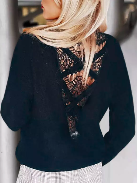 

Casual Crew Neck Loose T-Shirt, Black, T-Shirts