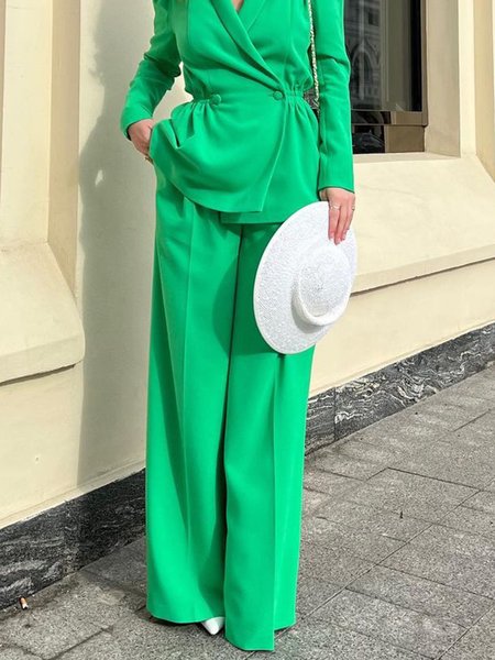 

Plain Urban Regular Fit Fashion Pants, Green, Pants