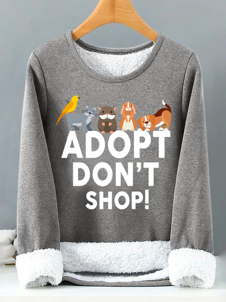 

Lilicloth X Manikvskhan Adopt Dont Shop Adopt Animal Womens Warmth Fleece Sweatshirt, Gray, Hoodies&Sweatshirts
