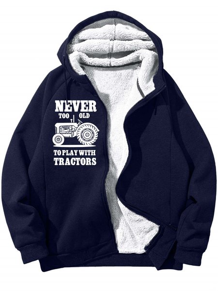 

Men’s Never Too Old To Play With Tractors Casual Text Letters Hoodie Loose Sweatshirt, Deep blue, Hoodies&Sweatshirts