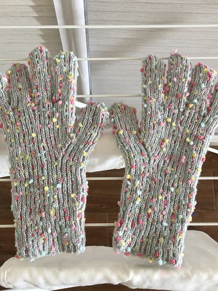 

Casual Snowflake Dot Pattern Patchwork Cotton Five Finger Gloves Autumn Winter Warm Accessories, Light gray, Women Gloves