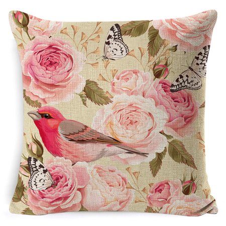 

18*18 Floral Throw Pillow Covers Pink Flower Decorative Pillow Covers For Spring Decor, Color6, Pillow Covers