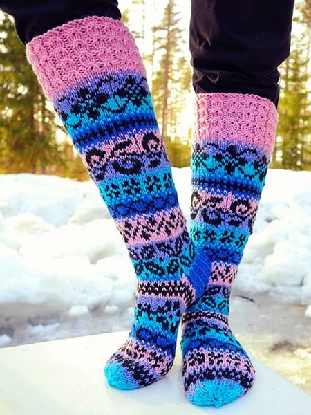 

Casual Abstract Socks, Blue, Socks