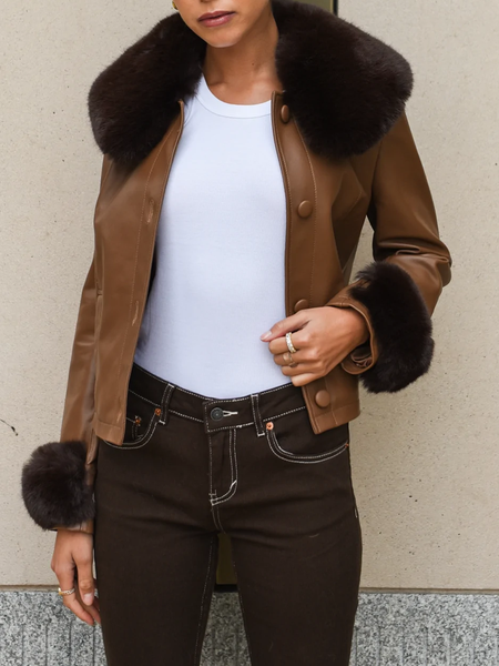 

Regular Fit Urban Shawl Collar Long sleeve Plain Jacket, Brown, Jackets