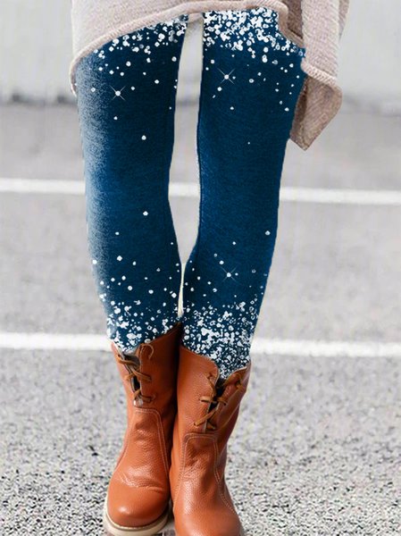 

Women's Christmas Light Print Casual Leggings, As picture, Leggings