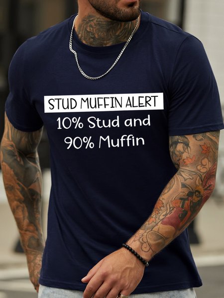 

Lilicloth X Paula Stud Muffin Alert Mens T-Shirt, Purplish blue, T-shirts
