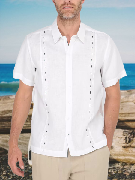 

Striped Short Sleeve Casual Shirt, As picture, Men Shirts