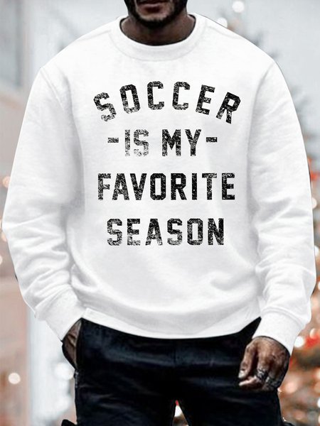 

Men's Soccer Is My Favorite Season World Cup 2023 Funny Graphic Print Cotton-Blend Casual Loose Sweatshirt, White, Hoodies&Sweatshirts
