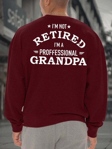 

Men I’m Not Retired Proffessional Grandpa Text Letters Sweatshirt, Red, Hoodies&Sweatshirts