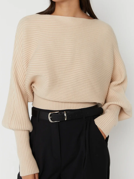 

Regular Fit Elegant Crew Neck Sweater, Khaki, Pullovers