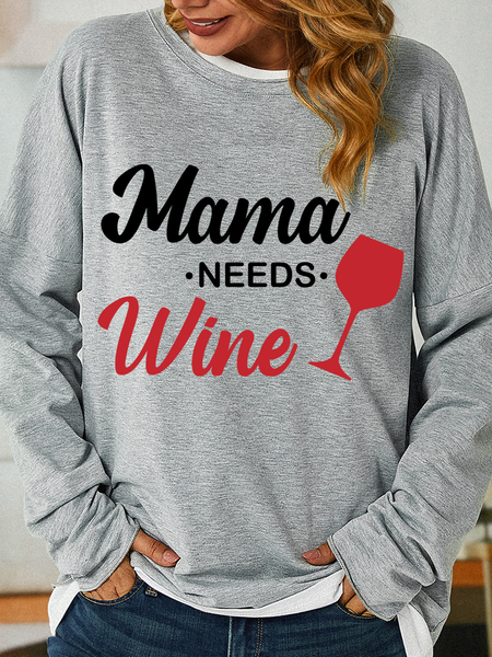 

Lilicloth X Hynek Rajtr Wine Lovers Gift Mama Needs Wine Womens Sweatshirt, Light gray, Hoodies&Sweatshirts