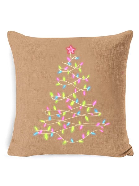 

18*18 Christmas Tree Light Backrest Cushion Pillow Covers Decorations For Home, Coffee, Pillow Covers