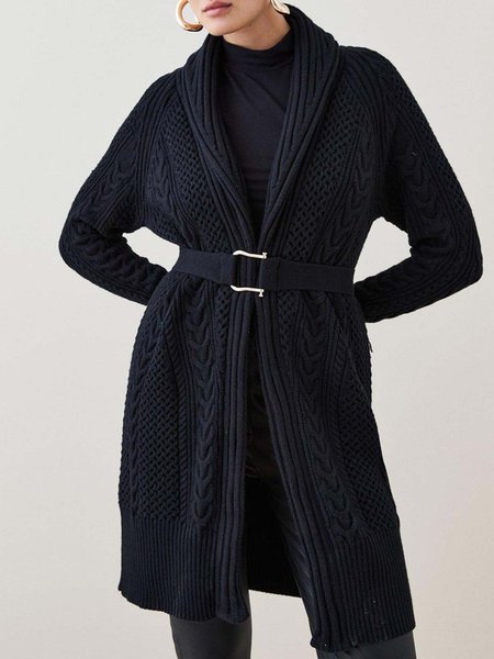 

Loose Elegant Loose Knitting Sweater Coat, Navyblue, Cardigans