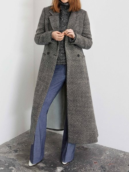 

Urban Regular Fit Plain Long Sleeve Overcoat, Gray, Coats