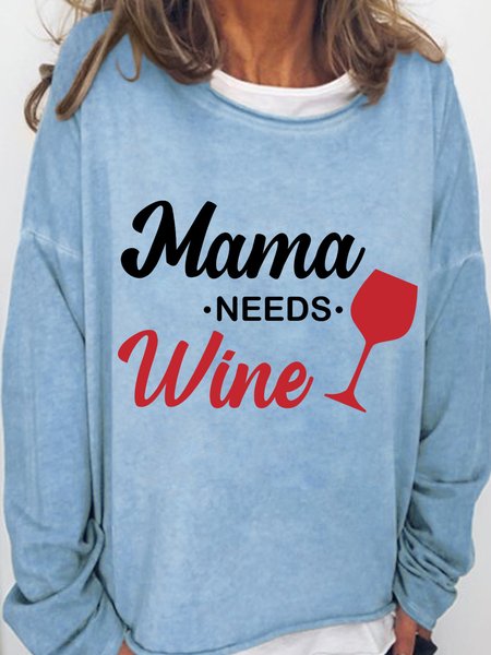 

Lilicloth X Hynek Rajtr Wine Lovers Gift Mama Needs Wine Womens Sweatshirt, Light blue, Hoodies&Sweatshirts