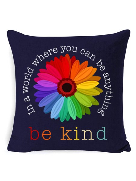 

18*18 Daisy In A World Where You Can Be Anything Be Kind Backrest Cushion Pillow Covers Decorations For Home, Dark blue, Pillow Covers