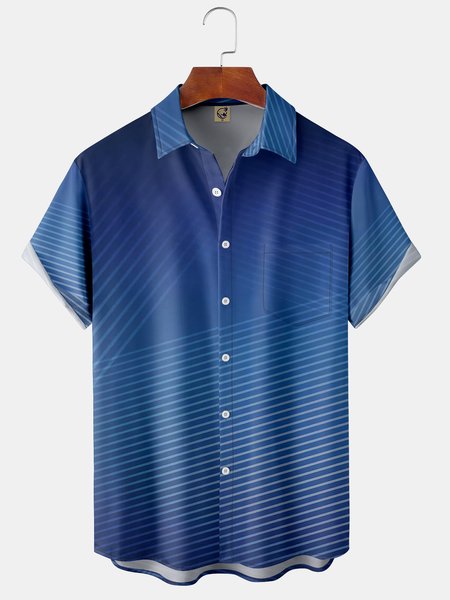 

Streak Chest Pocket Short Sleeve Shirt, Blue, Men Shirts
