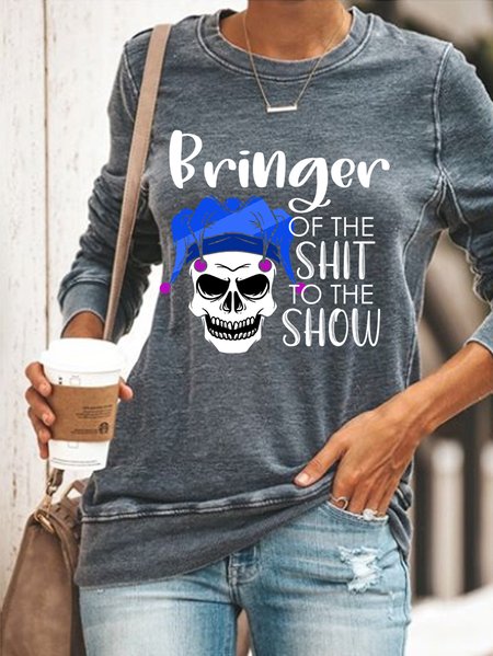 

Lilicloth X Paula Bringer Of The Shit To The Show Womens Sweatshirt, Gray, Hoodies&Sweatshirts