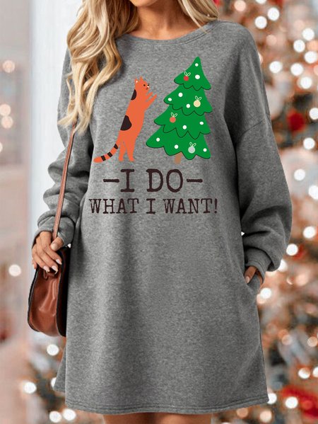 

Lilicloth X Manikvskhan I Do What I Want Womens Sweatshirt Dress, Gray, Dresses