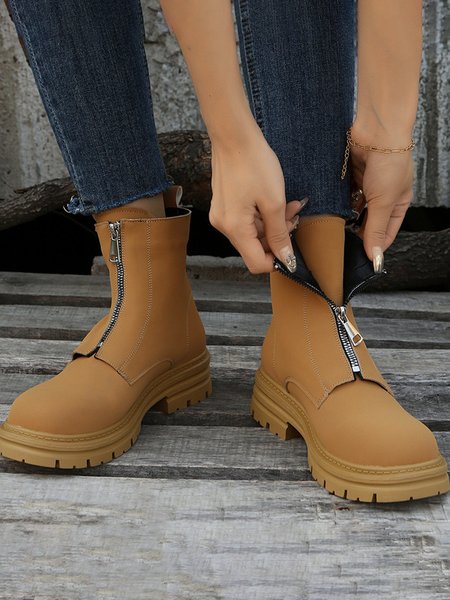 

Portable Zippered Outdoor Boots, Yellow, Boots