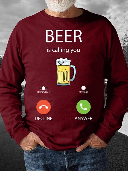 

Lilicloth X Hynek Rajtr Beer Lovers Gift Beer Is Calling You Mens Sweatshirt, Red, Hoodies&Sweatshirts